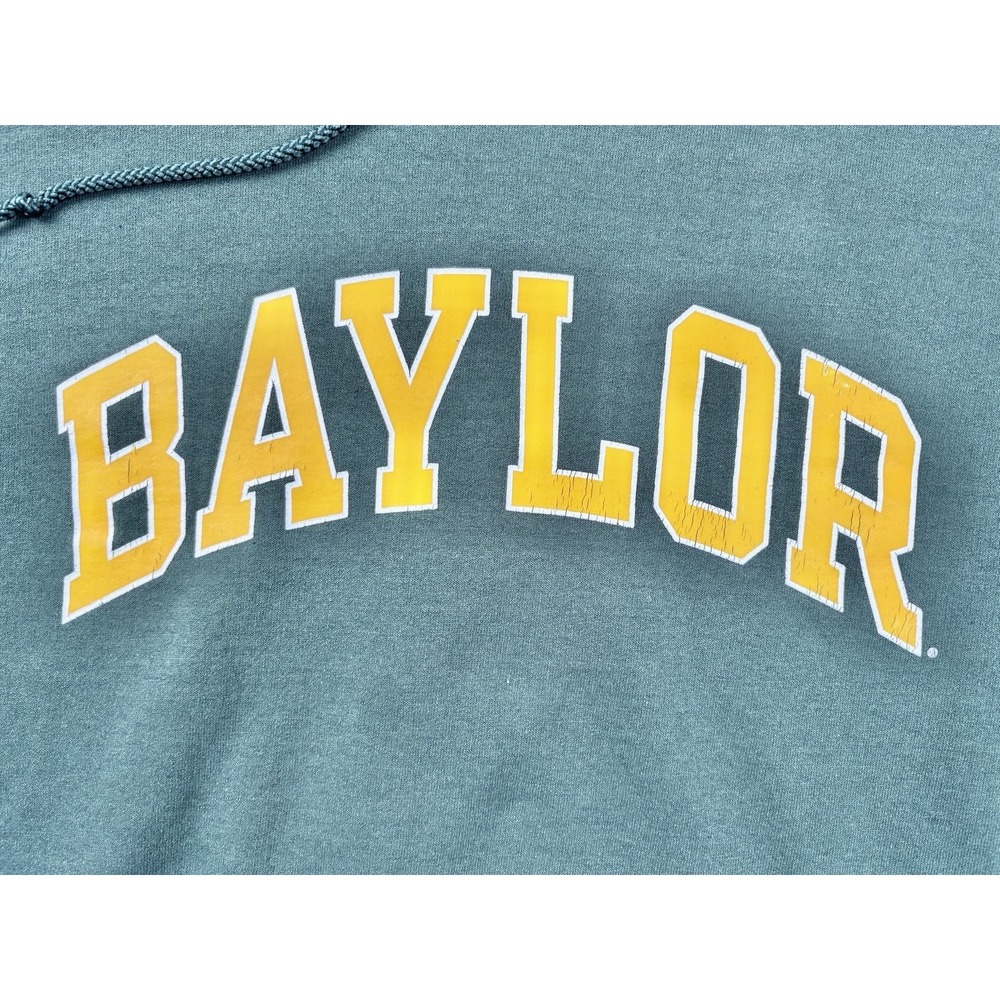 Champion Baylor University Hoodie Green Yellow Size Small - Picture 2 of 5